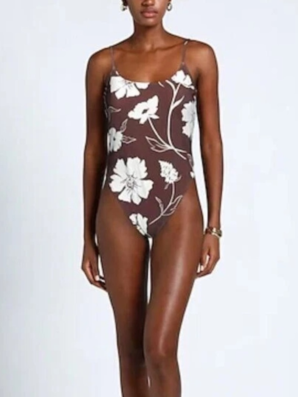 Tory Burch Brown Floral One-Piece Swimsuit